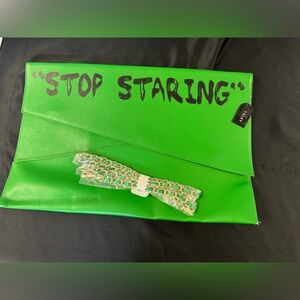 AKIRA Green Clutch Vibrant Wristlet